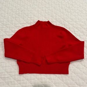 Abercrombie & Fitch cropped red holiday sweater - S